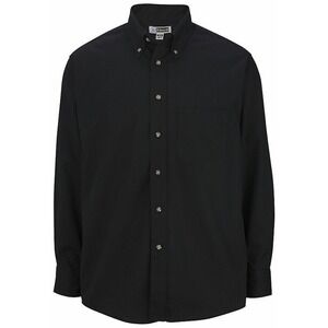 Edwards Men's Easy Care‎ Long Sleeve Poplin Shirt #1280 Black Size XL 37 Length